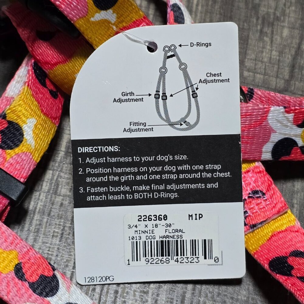 Disney Minnie Mouse Floral Harness(M) Brand New With Tags - Picture 3 of 4